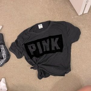 Pink side tie crop top